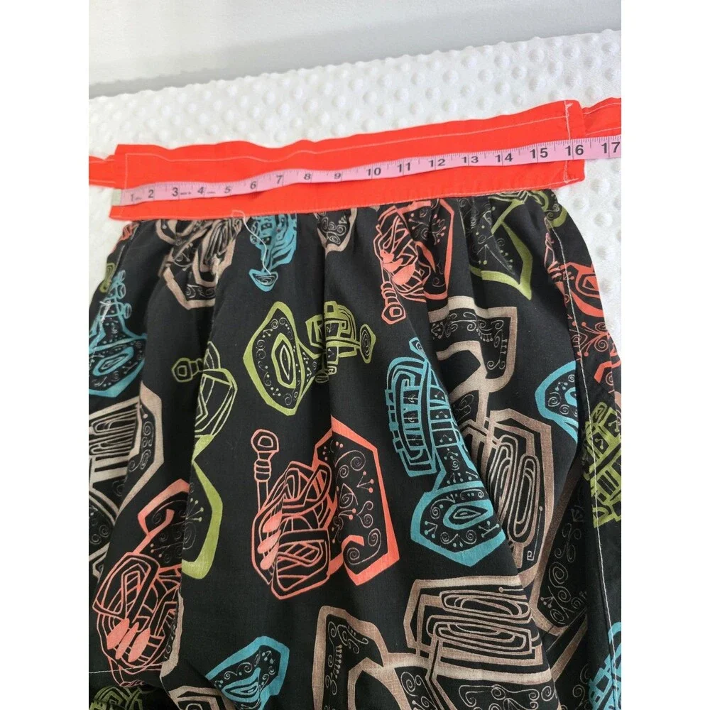 Vintage Half Apron Handmade Jazz Instruments Atomic Print Mid Century Mod MCM